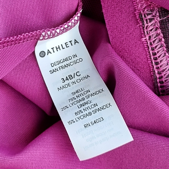 Athleta Twist Up Tankini Swim Top Size 34 B/C Pink Fuchsia Magenta NWT - Picture 10 of 12